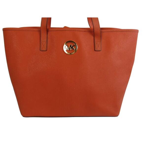 Burnt Orange Leather Tote Bag Structured Shopper - Picture 2 of 7
